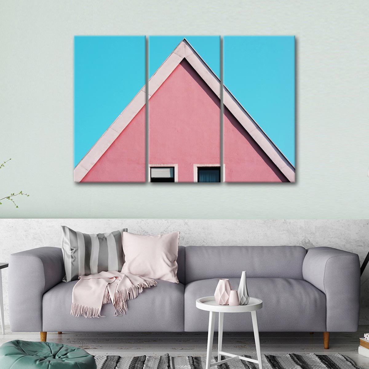 Stunning Pink Roof Multi Panel Canvas Wall Art