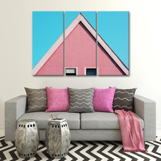 Stunning Pink Roof Multi Panel Canvas Wall Art