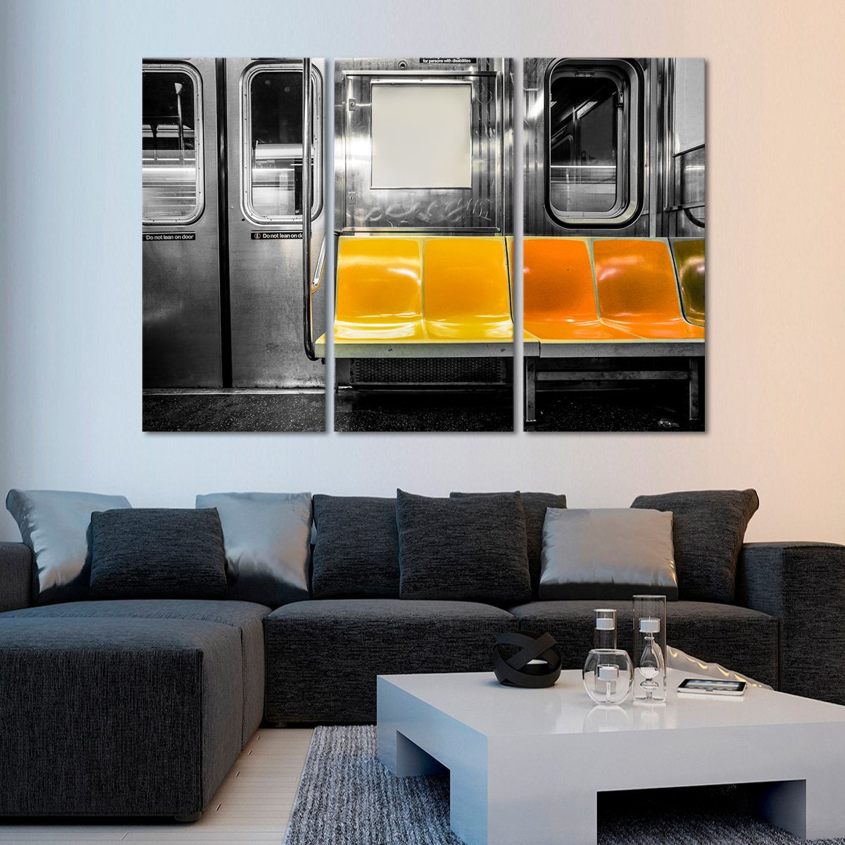Subway Bench Pop Multi Panel Canvas Wall Art
