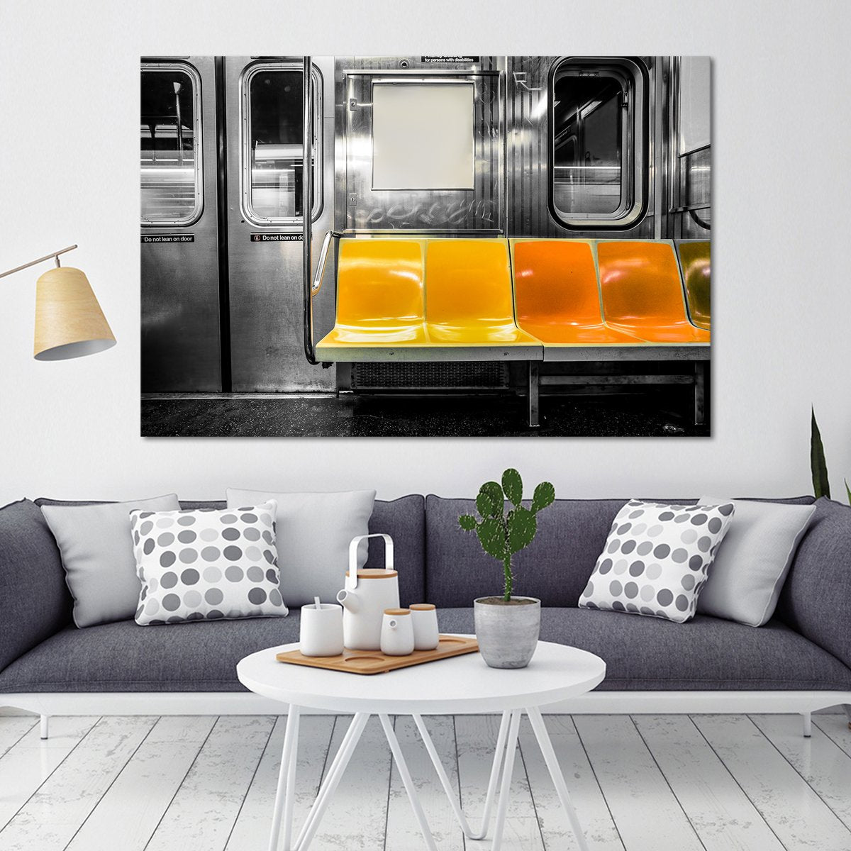 Subway Bench Pop Multi Panel Canvas Wall Art