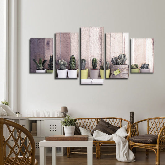 Succulent Collection Multi Panel Canvas Wall Art