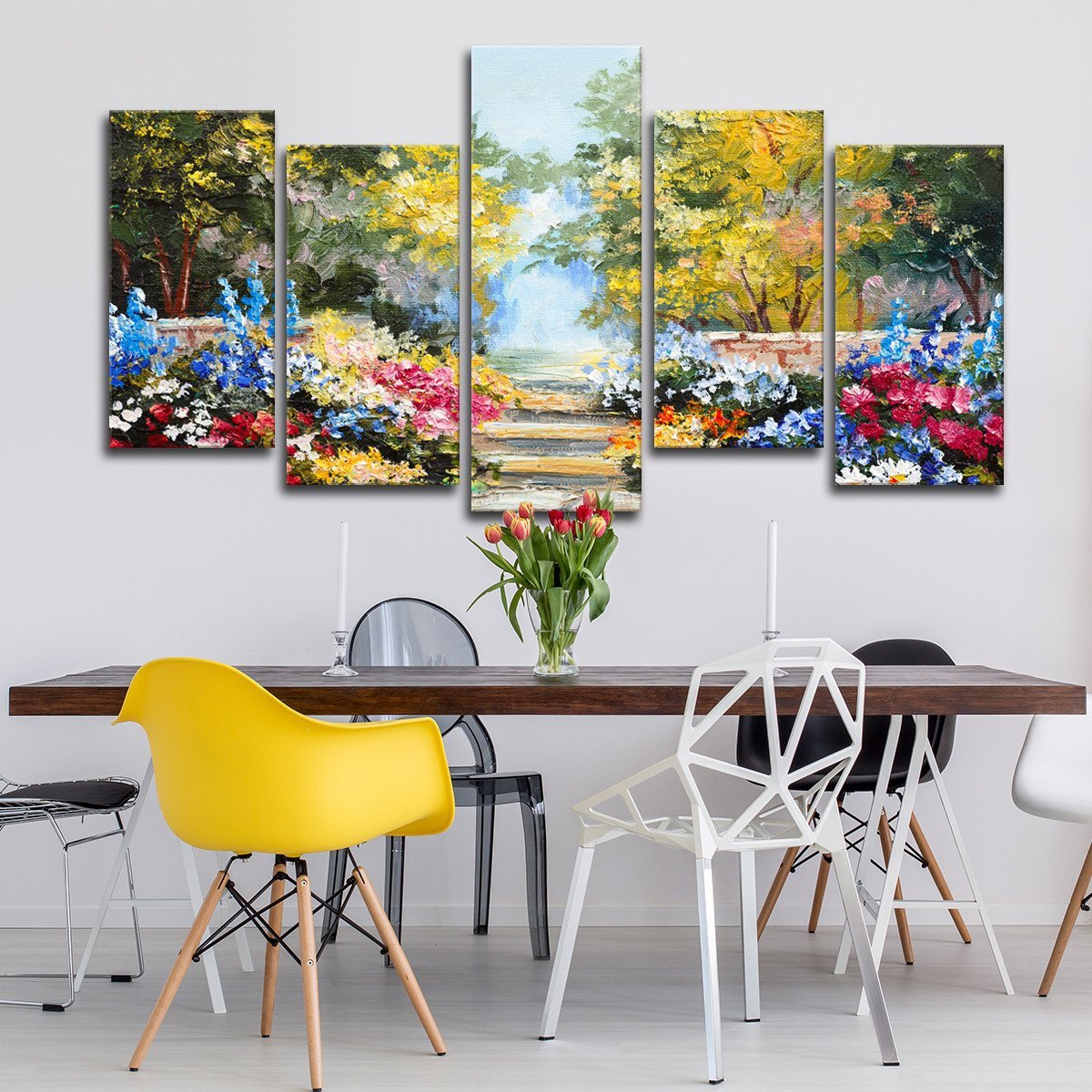Summer Flowers Multi Panel Canvas Wall Art
