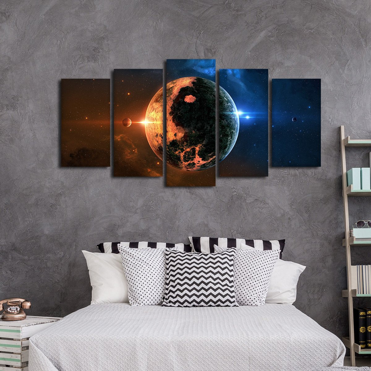 Sun and Moon Yin Yang Multi Panel Canvas Wall Art