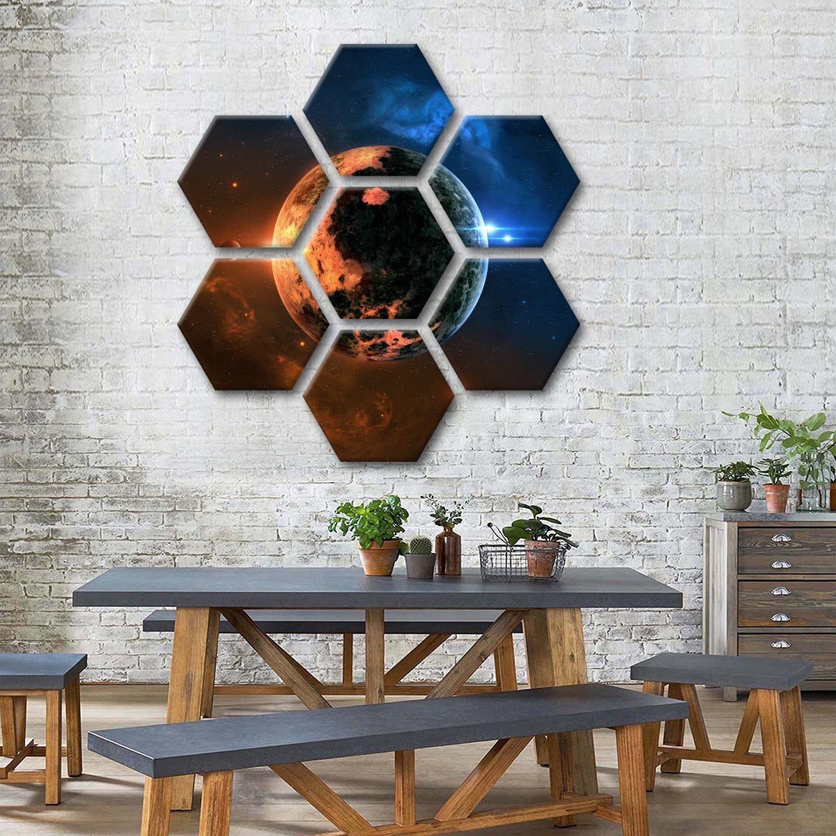 Sun and Moon Yin Yang Multi Panel Canvas Wall Art