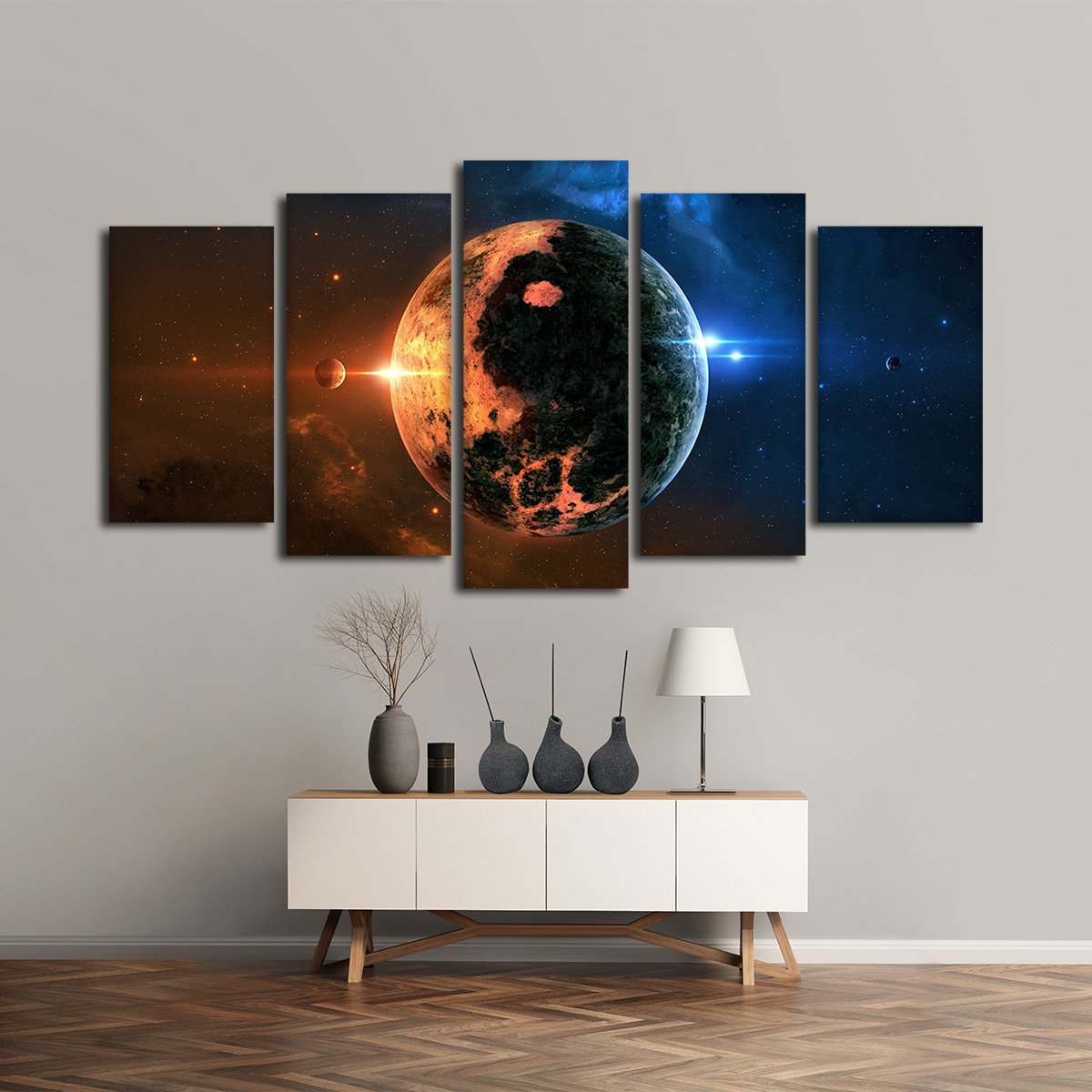 Sun and Moon Yin Yang Multi Panel Canvas Wall Art