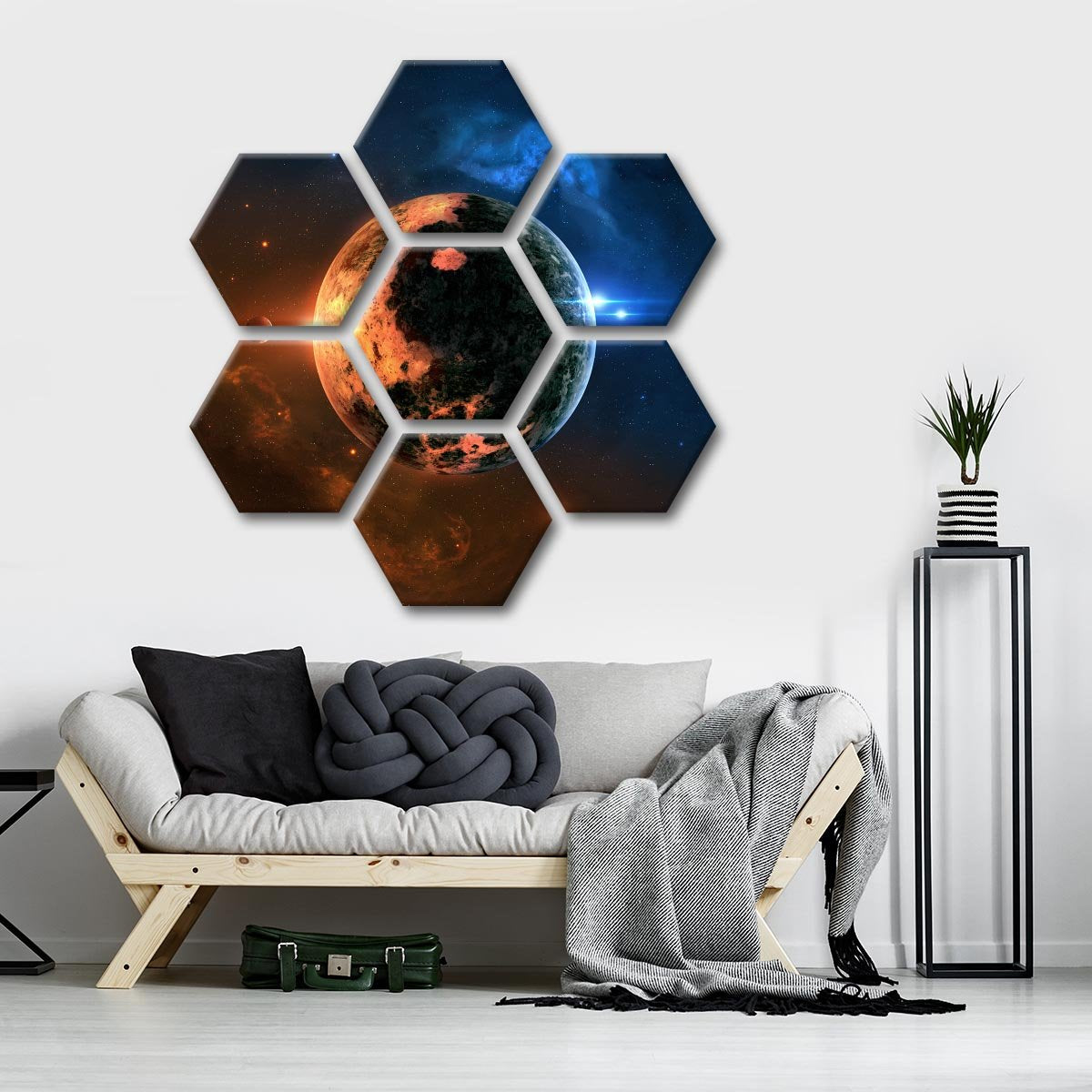 Sun and Moon Yin Yang Multi Panel Canvas Wall Art