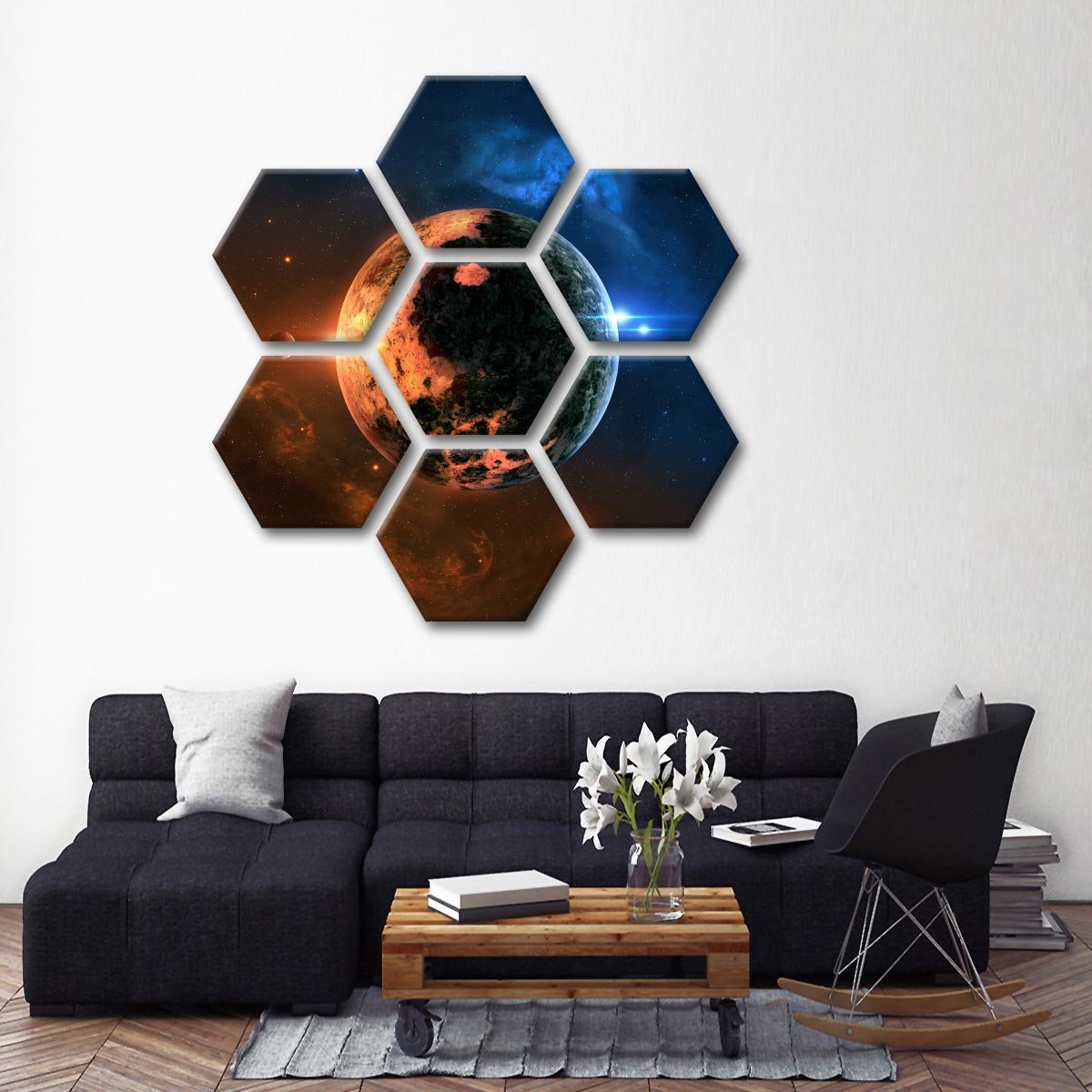 Sun and Moon Yin Yang Multi Panel Canvas Wall Art
