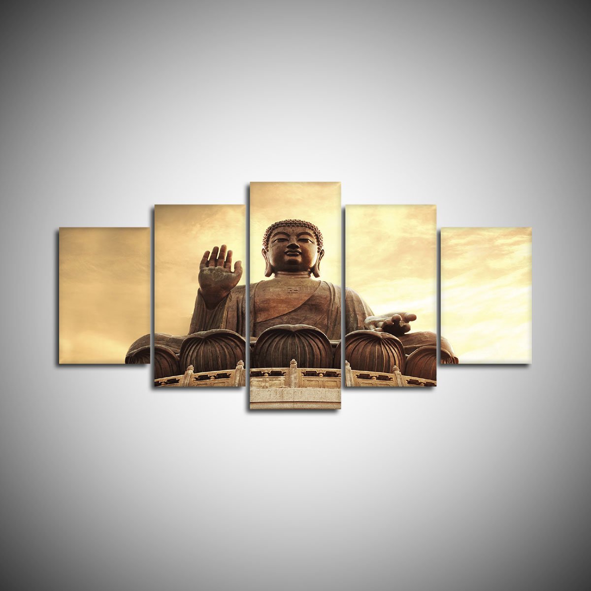 Sunrise Buddha Multi Panel Canvas Wall Art