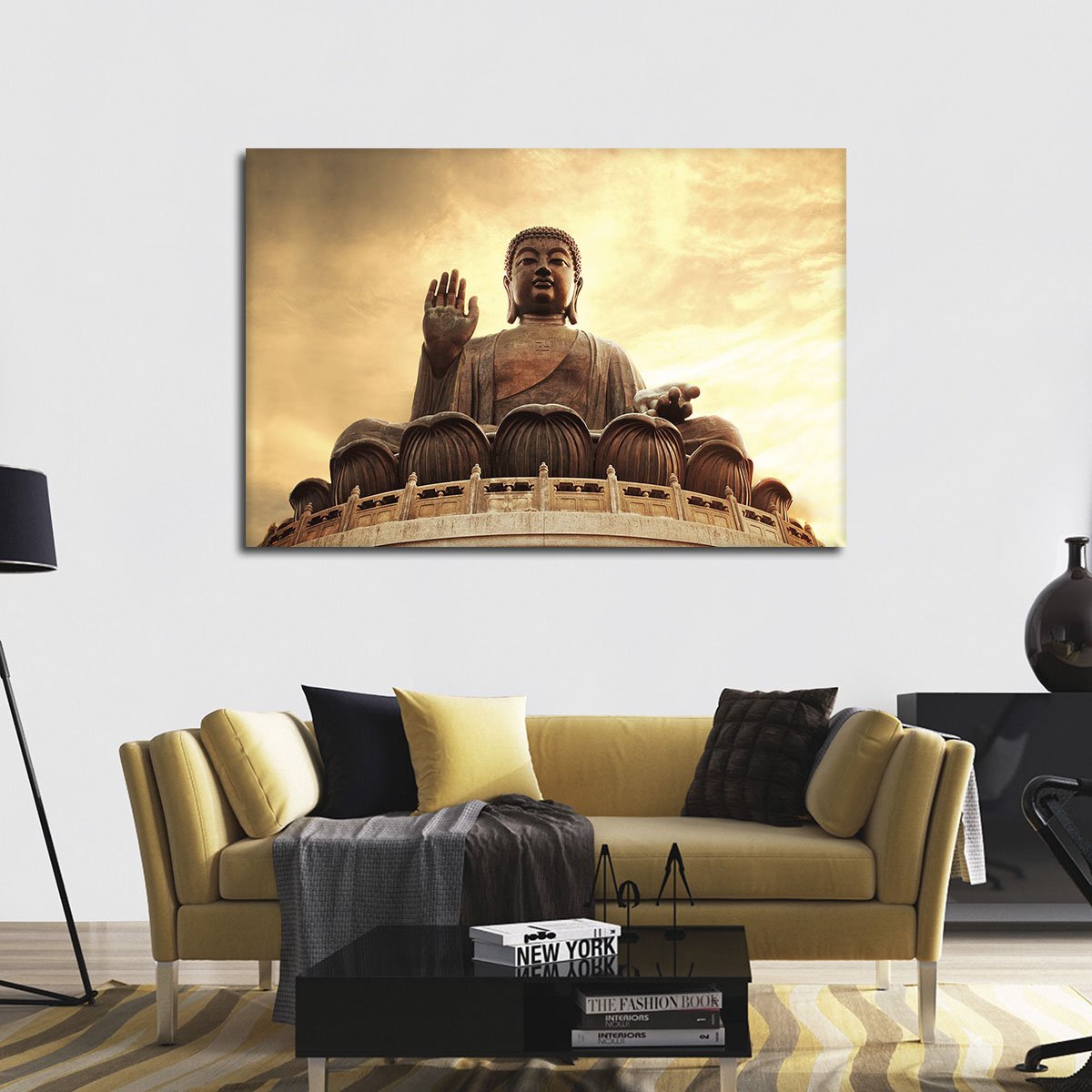 Sunrise Buddha Multi Panel Canvas Wall Art