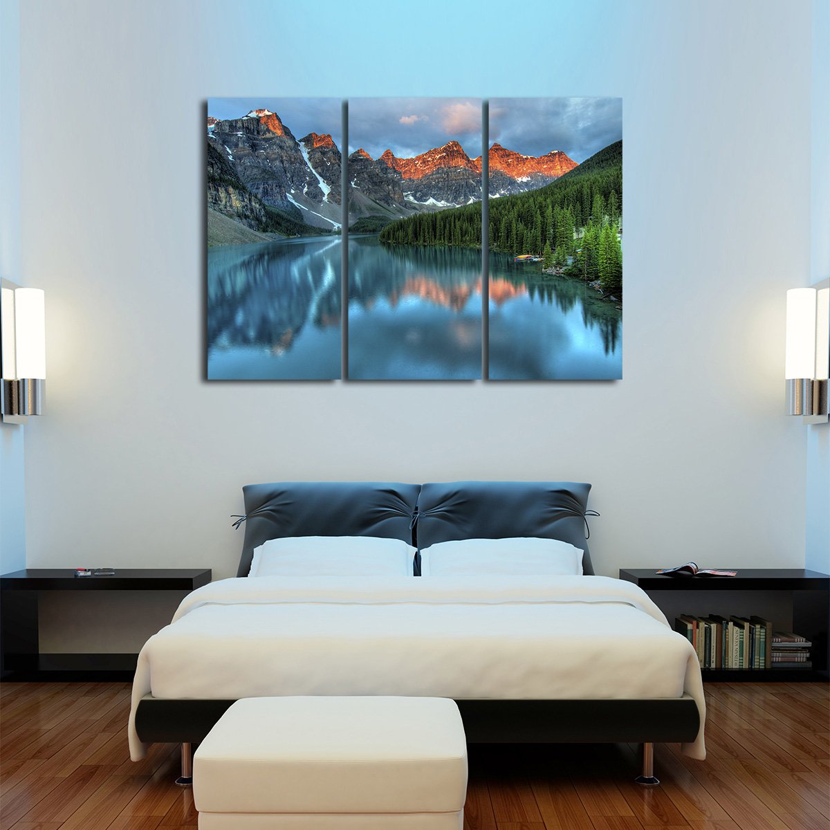 Sunrise at Moraine Lake Multi Panel Canvas Wall Art