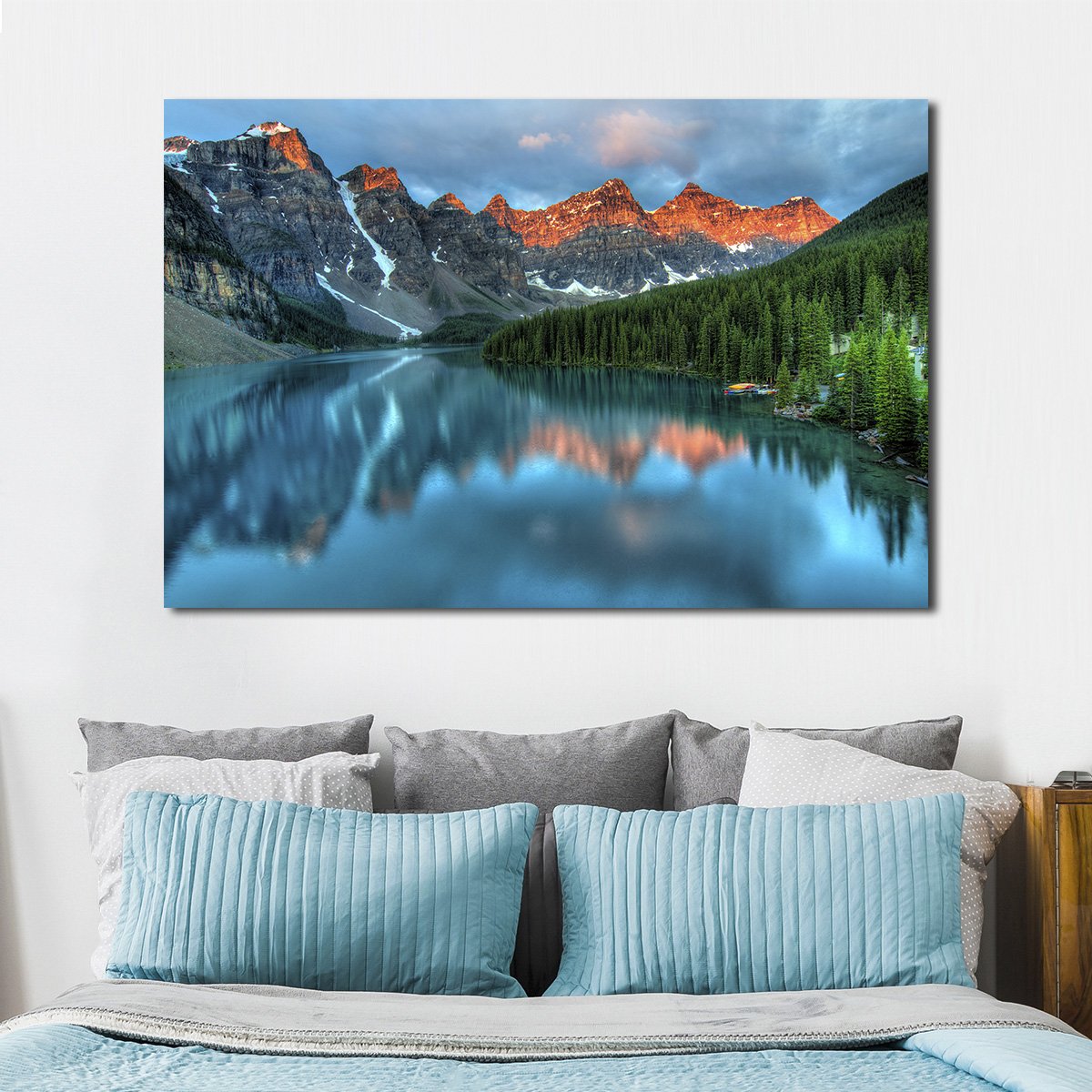 Sunrise at Moraine Lake Multi Panel Canvas Wall Art