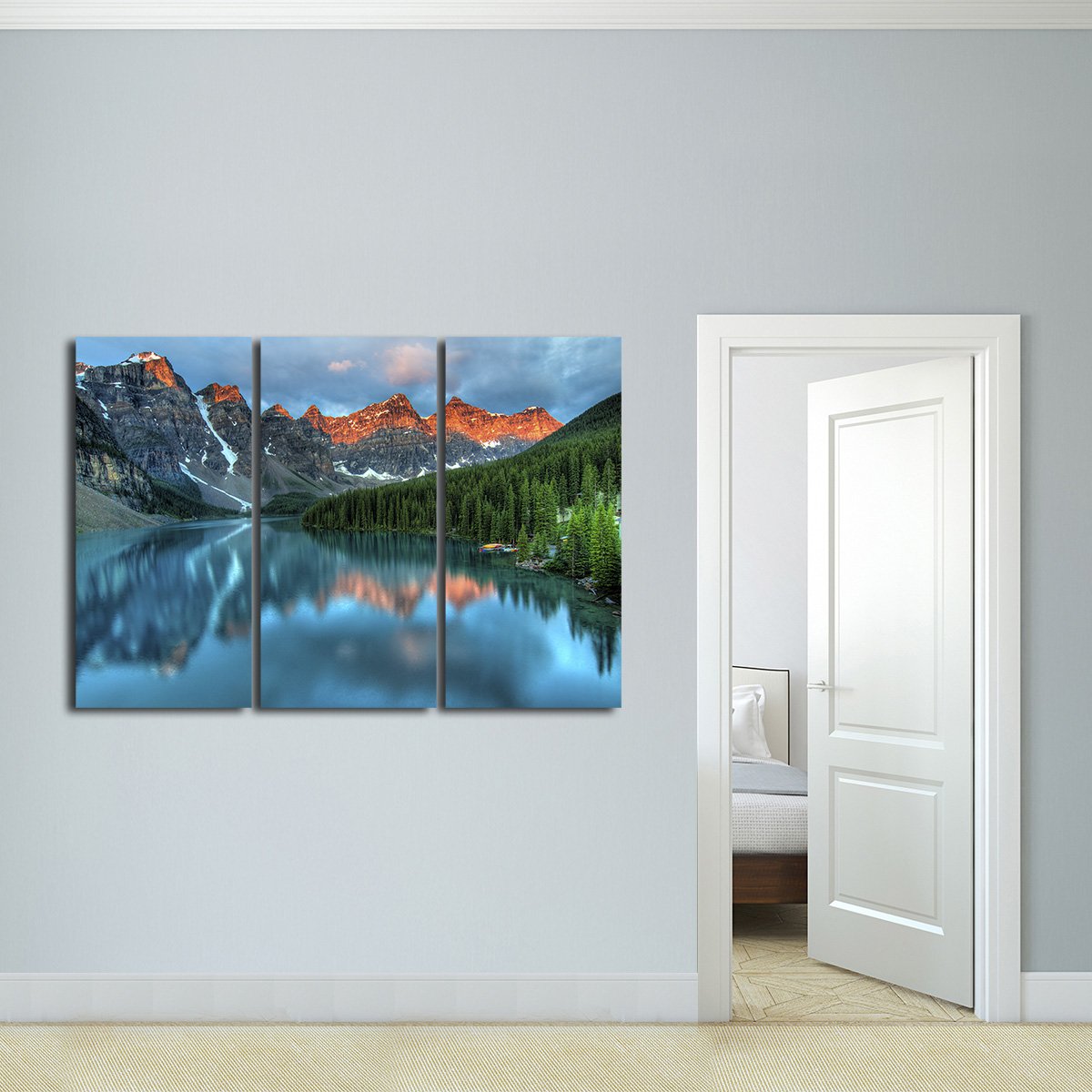 Sunrise at Moraine Lake Multi Panel Canvas Wall Art