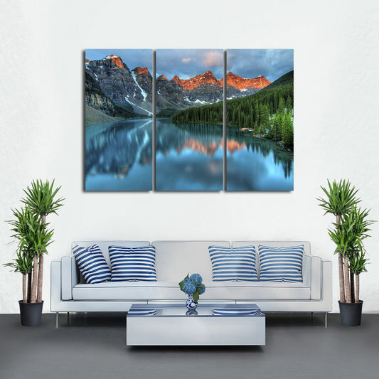 Sunrise at Moraine Lake Multi Panel Canvas Wall Art