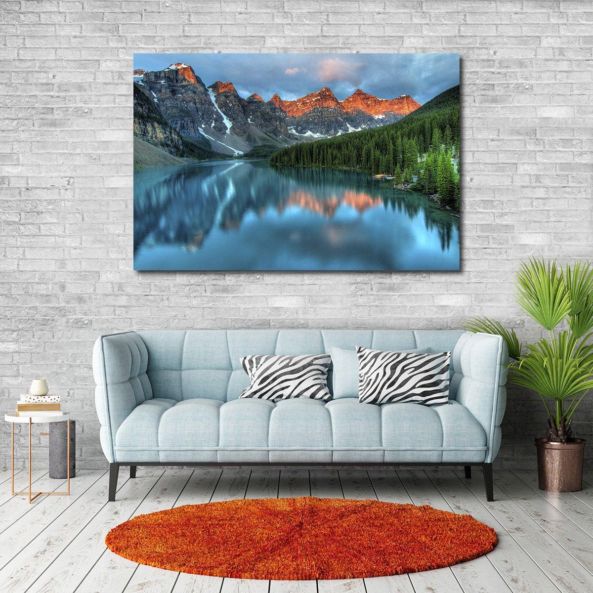 Sunrise at Moraine Lake Multi Panel Canvas Wall Art