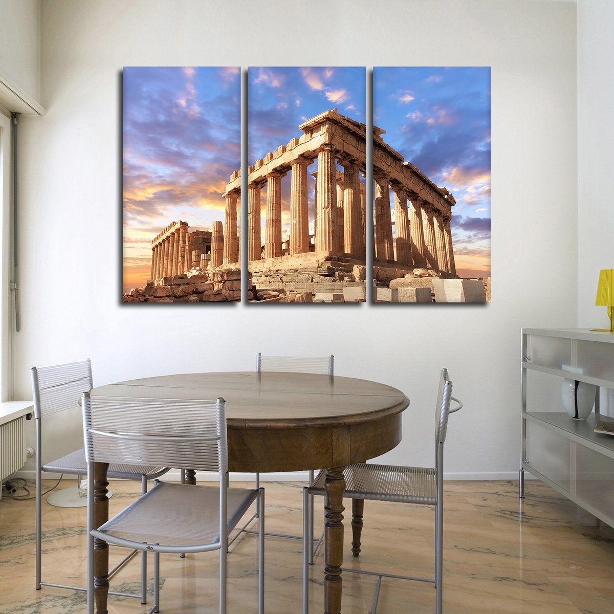 Sunset Over The Acropolis Multi Panel Canvas Wall Art