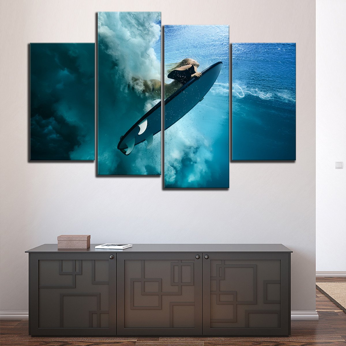 Under The Wave Multi Panel Canvas Wall Art