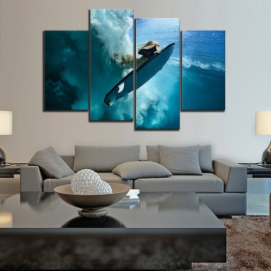 Under The Wave Multi Panel Canvas Wall Art