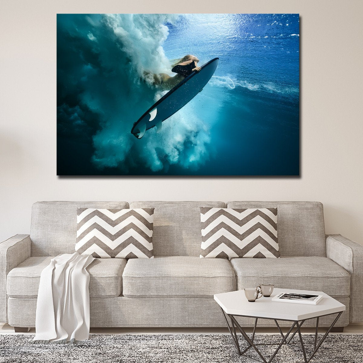 Under The Wave Multi Panel Canvas Wall Art