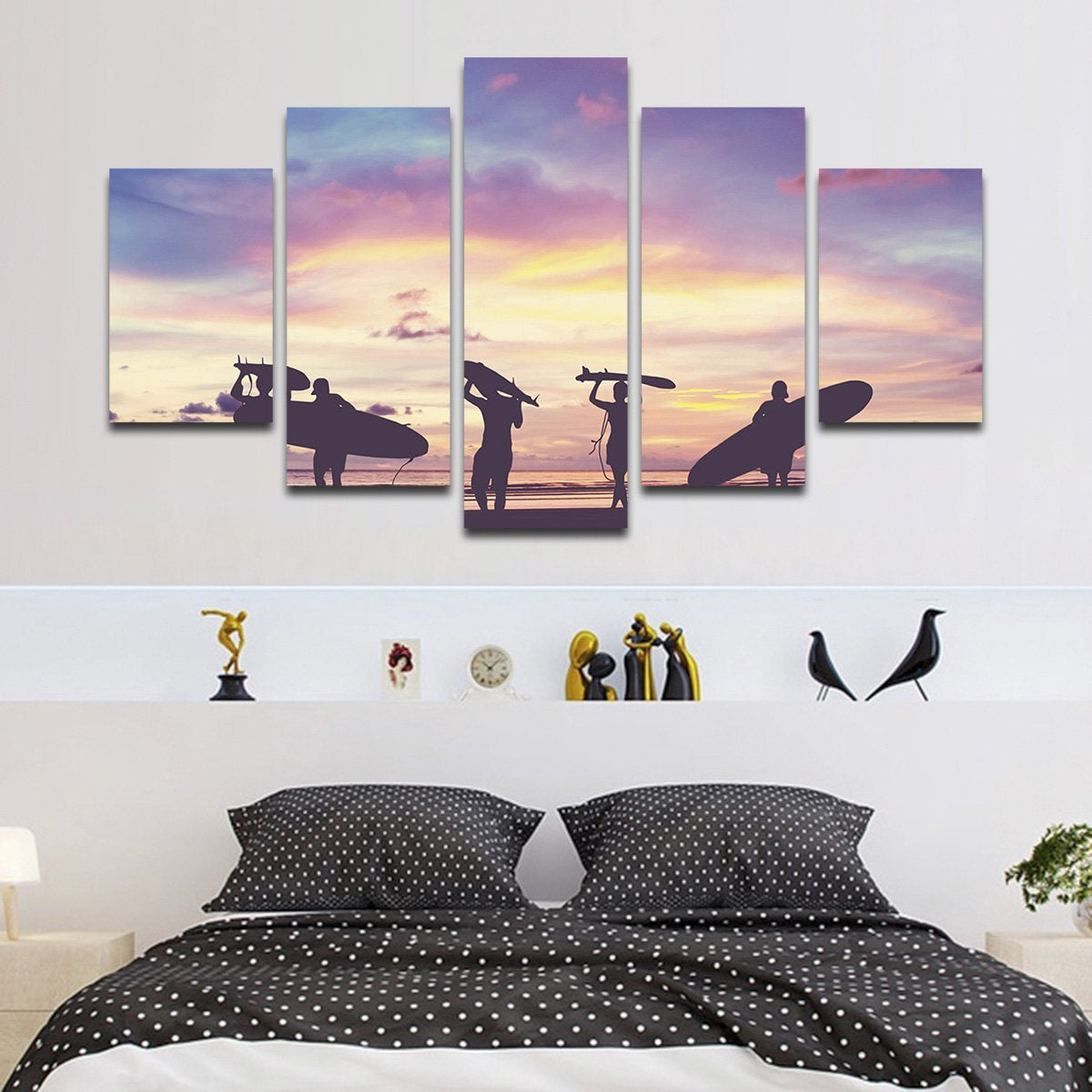 Surfing at Pipeline Multi Panel Canvas Wall Art