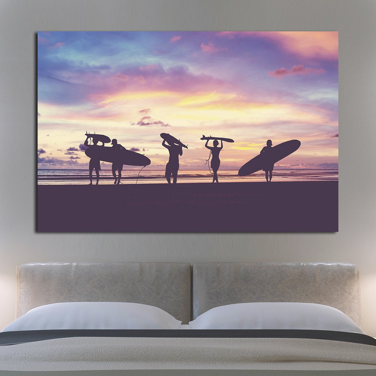 Surfing at Pipeline Multi Panel Canvas Wall Art