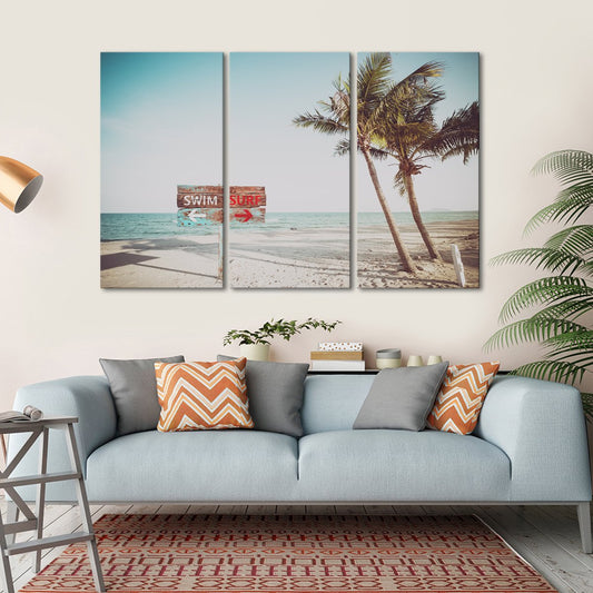 Swim Surf Multi Panel Canvas Wall Art