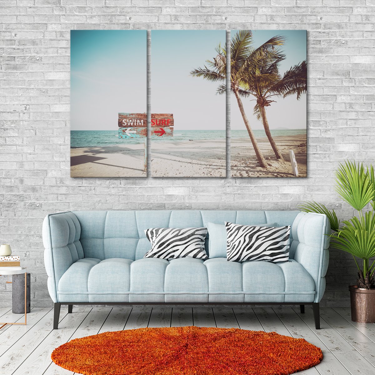 Swim Surf Multi Panel Canvas Wall Art