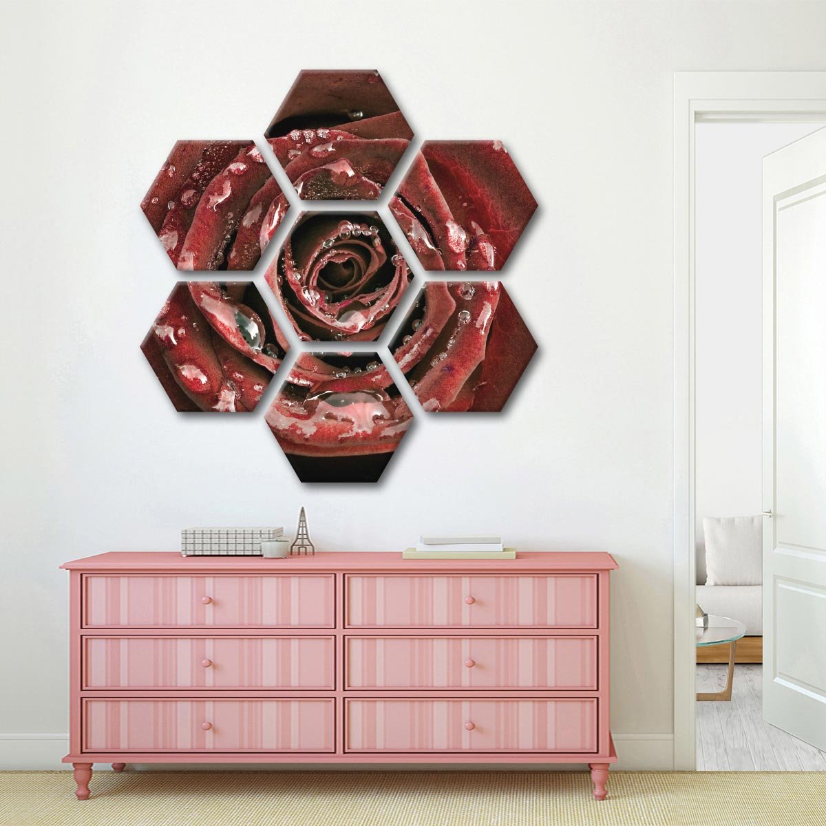 Dewy Rose Multi Panel Canvas Wall Art