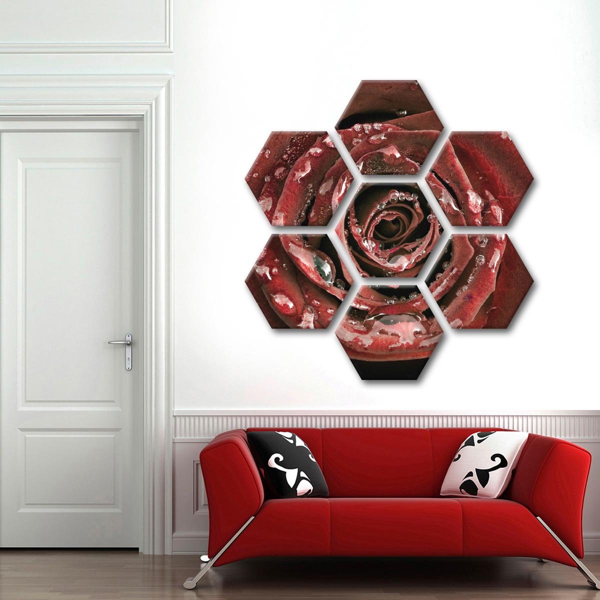 Dewy Rose Multi Panel Canvas Wall Art