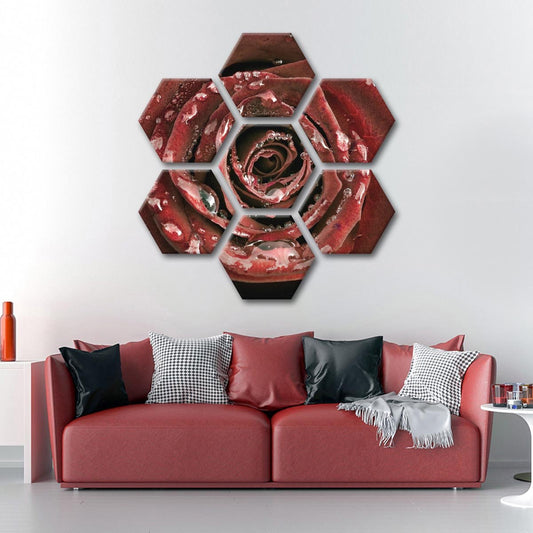 Dewy Rose Multi Panel Canvas Wall Art