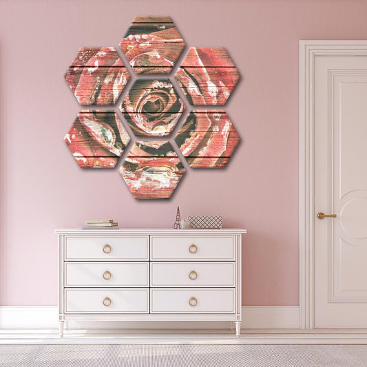 Wooden Rose Multi Panel Canvas Wall Art