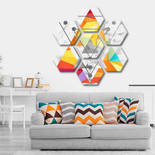 Triangular Color Multi Panel Canvas Wall Art