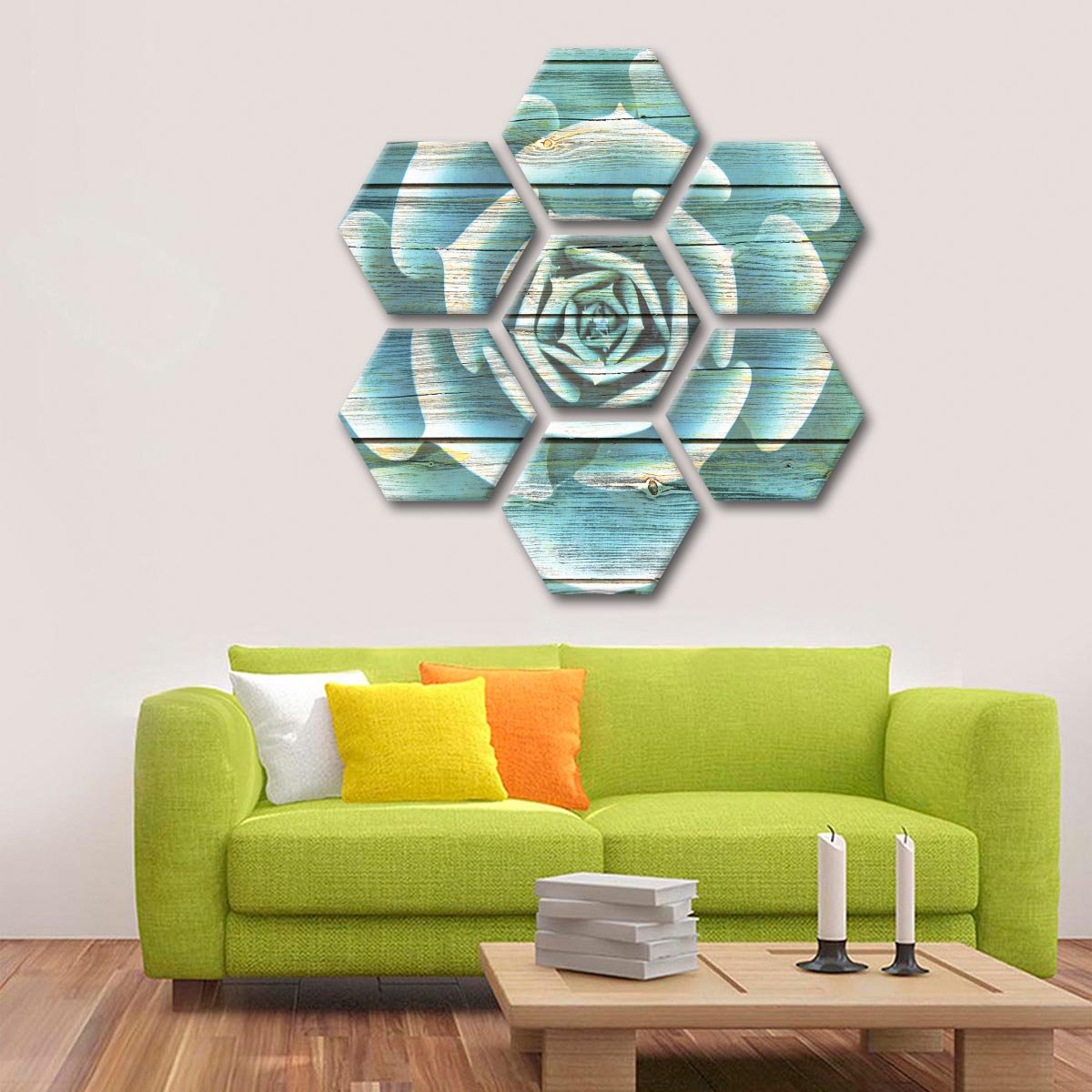 Wooden Succulent Multi Panel Canvas Wall Art