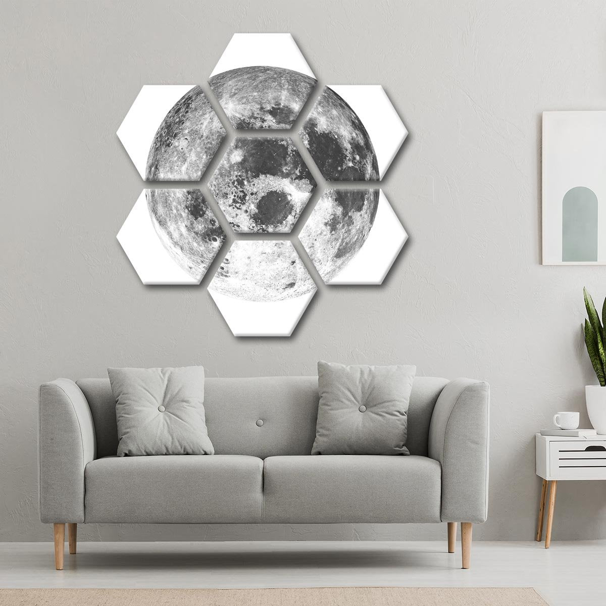 Minimalist Moon Multi Panel Canvas Wall Art