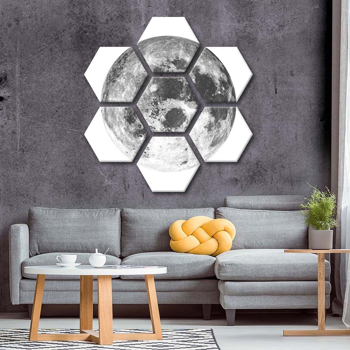 Minimalist Moon Multi Panel Canvas Wall Art
