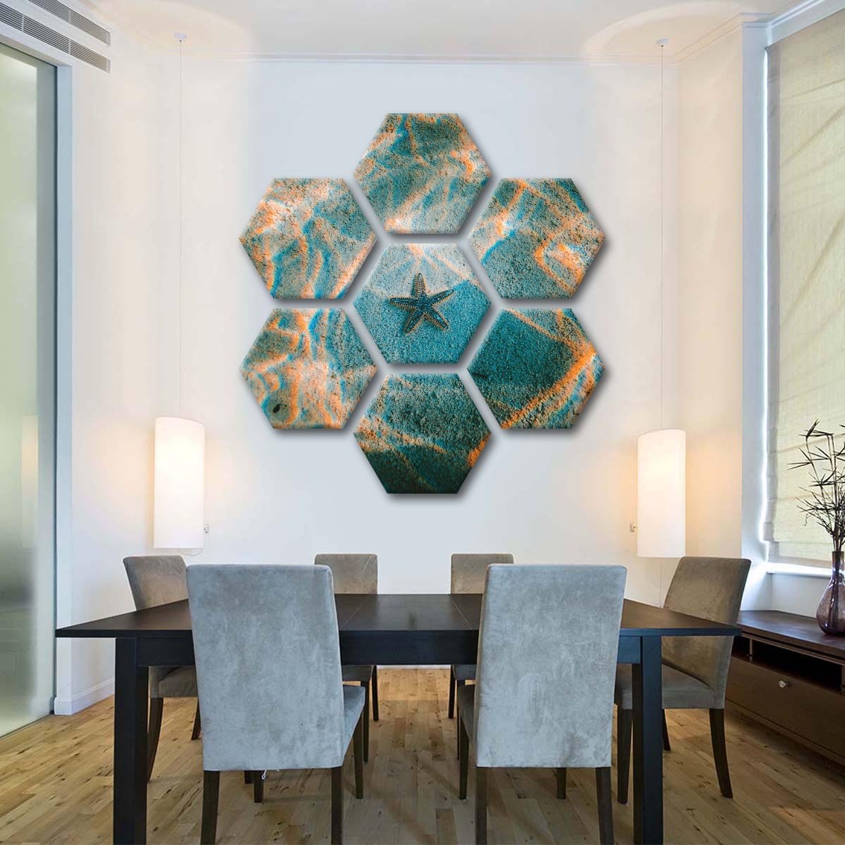 Sandy Starfish Multi Panel Canvas Wall Art