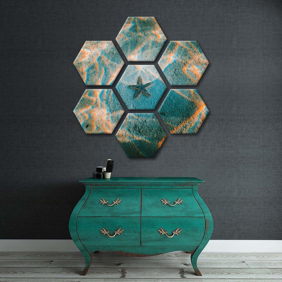 Sandy Starfish Multi Panel Canvas Wall Art