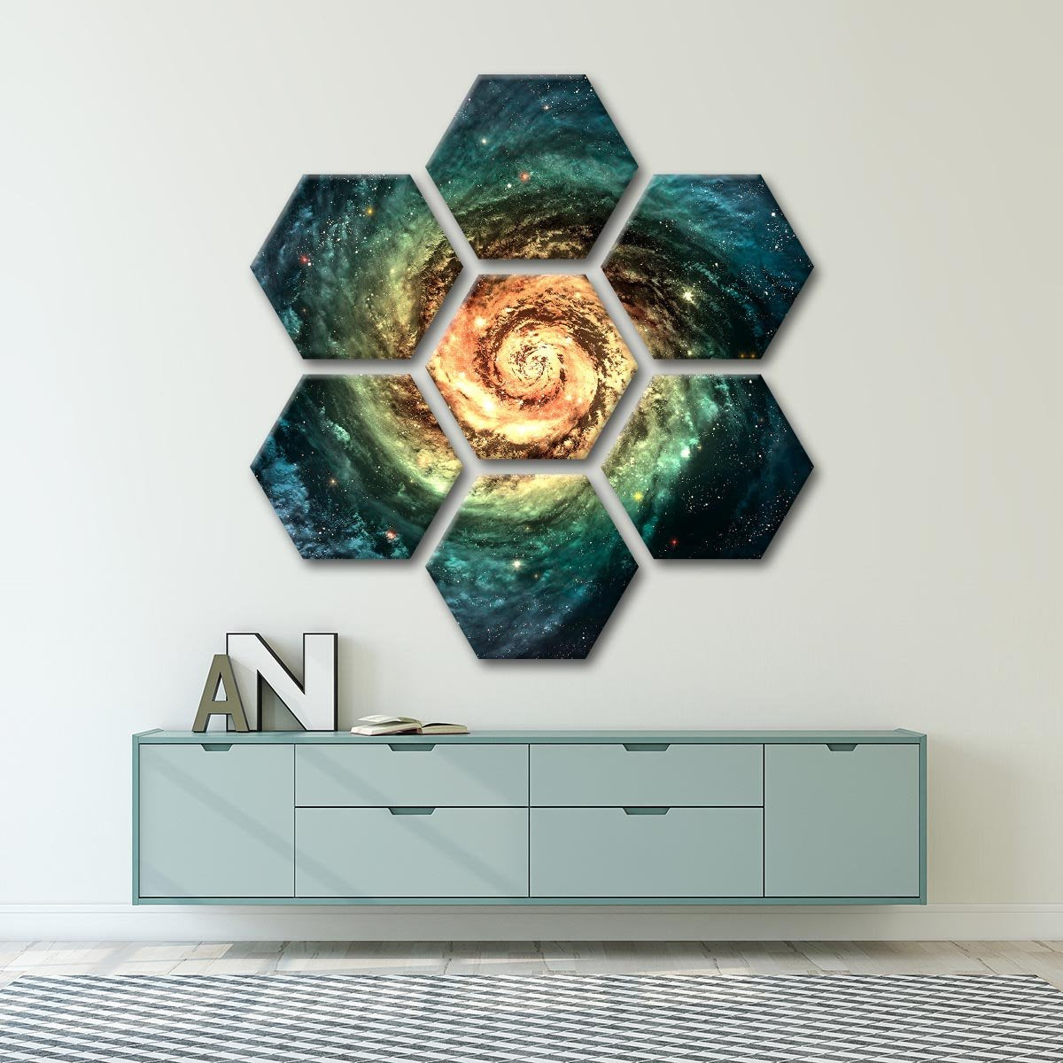 Spiral Galaxy Multi Panel Canvas Wall Art