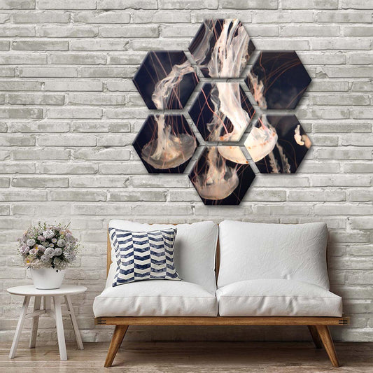 Light Of Jellyfish Multi Panel Canvas Wall Art