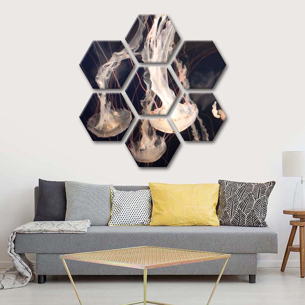 Light Of Jellyfish Multi Panel Canvas Wall Art