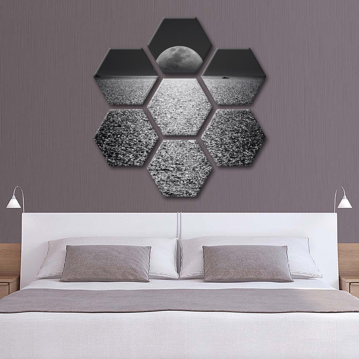 Moon On The Horizon Multi Panel Canvas Wall Art
