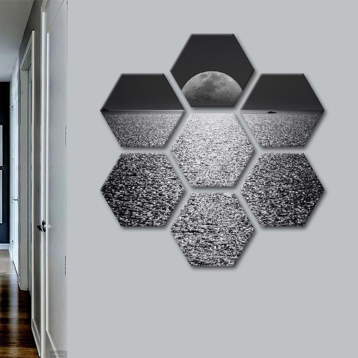 Moon On The Horizon Multi Panel Canvas Wall Art