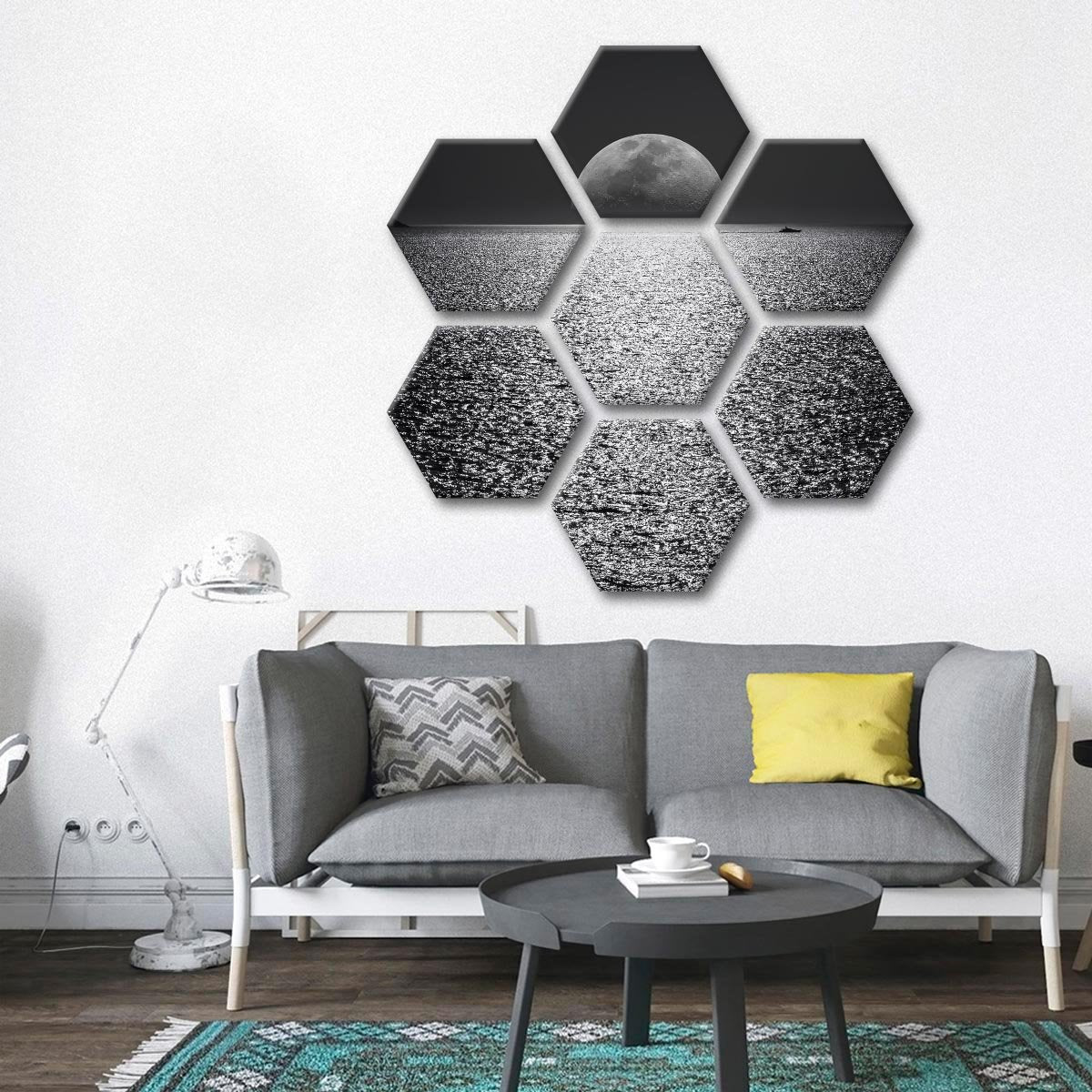 Moon On The Horizon Multi Panel Canvas Wall Art