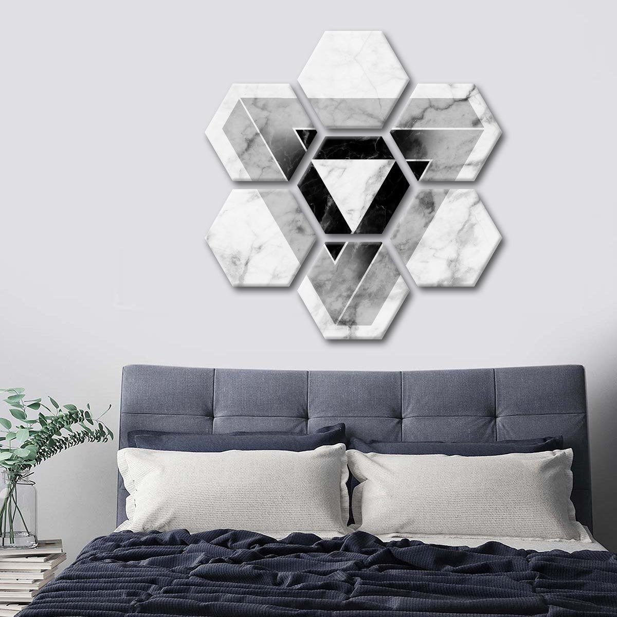 Marble Triangle Multi Panel Canvas Wall Art