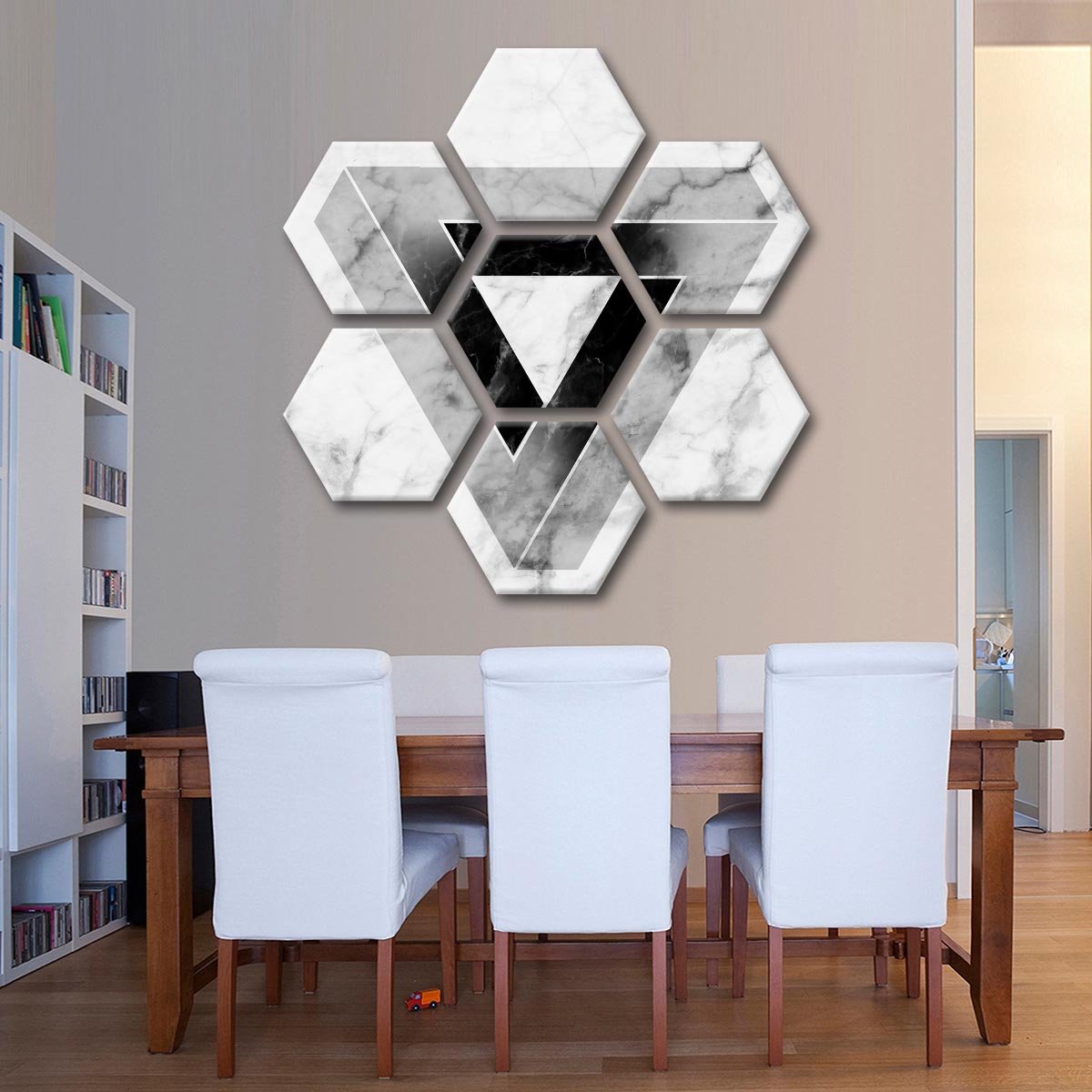 Marble Triangle Multi Panel Canvas Wall Art