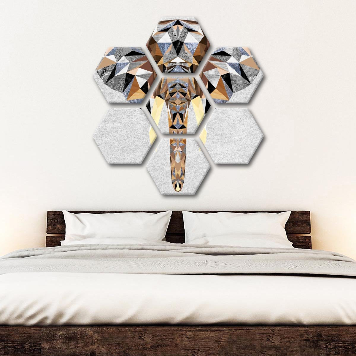 Geo Elephant Multi Panel Canvas Wall Art