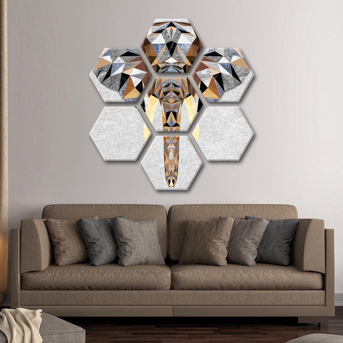 Geo Elephant Multi Panel Canvas Wall Art