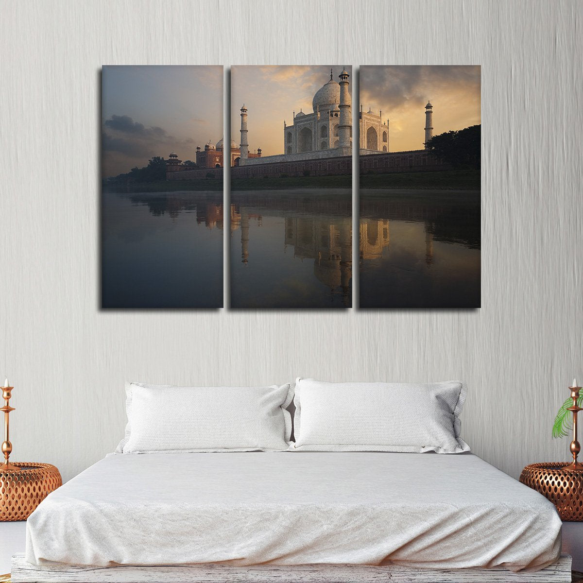 Taj Mahal Side View Multi Panel Canvas Wall Art