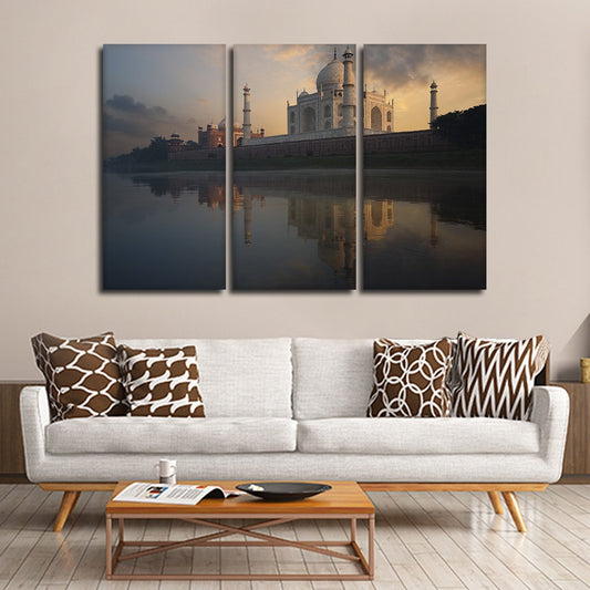 Taj Mahal Side View Multi Panel Canvas Wall Art