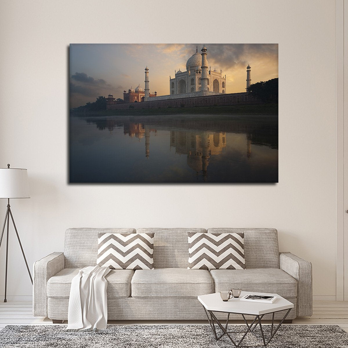 Taj Mahal Side View Multi Panel Canvas Wall Art