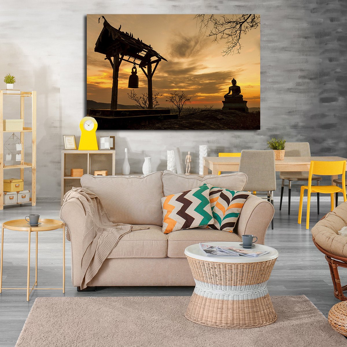 Temple in Saraburi Multi Panel Canvas Wall Art